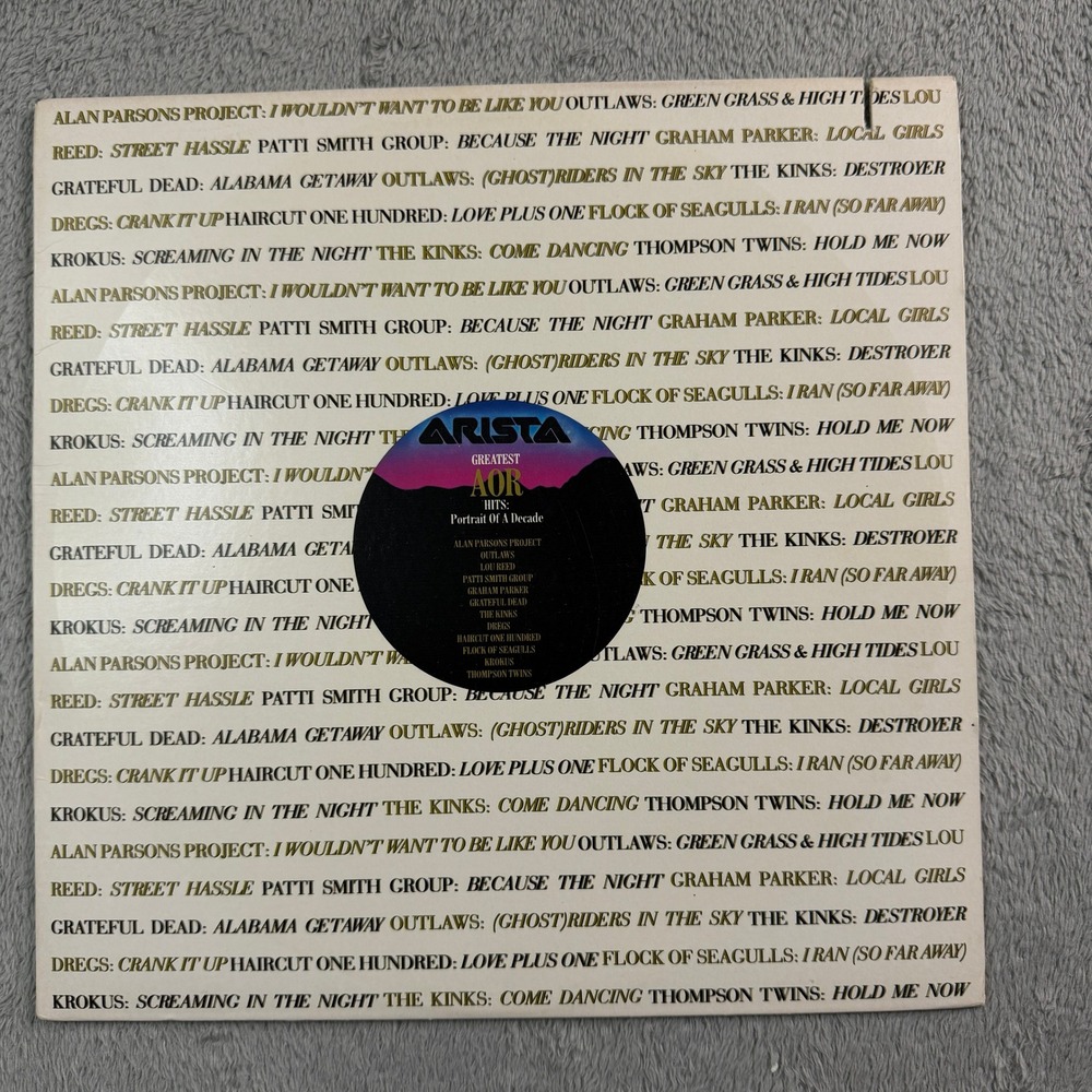 Greatest AOR Hits Portrait Of A Decade Vinyl LP Arista 1985 AL 8-8272 Rock Vtg